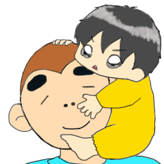 [LINEスタンプ] 眉太ゴリラと赤ちゃんの日常スタンプ