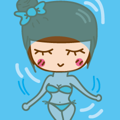 [LINEスタンプ] Meng sister - moving up the Summer Fun