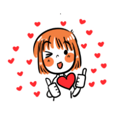 [LINEスタンプ] Orange girl by JS