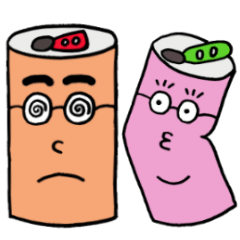 [LINEスタンプ] ガリ勉缶と空き缶ちゃん