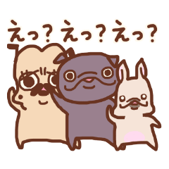 [LINEスタンプ] 先住犬パグとチビフレブル、そして黒パグ