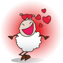 [LINEスタンプ] Very Funny and Fluffy-white Sheepの画像（メイン）