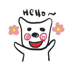 [LINEスタンプ] white bear has a changeable blush