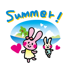 [LINEスタンプ] ウサギの夏休み