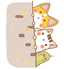 [LINEスタンプ] Cat Corgi Cucumber (Thai)