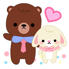 [LINEスタンプ] Couple Bear and Rabbit