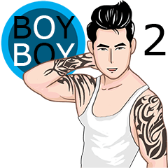 [LINEスタンプ] BOY BOY 2 (Tattoo art)