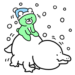 [LINEスタンプ] Snow animals and bear