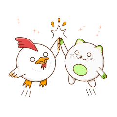 [LINEスタンプ] ネコブーさんとトリさん