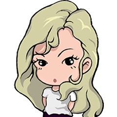 [LINEスタンプ] Elegant girl- Q version of everyday life