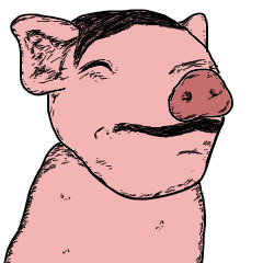 [LINEスタンプ] 動くイケメンの豚の画像（メイン）