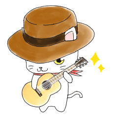 [LINEスタンプ] 歌うたいの白猫 1