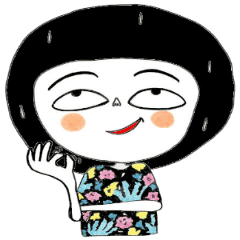 [LINEスタンプ] cute girl with a bouffant II