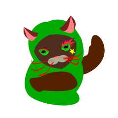 [LINEスタンプ] 着ぐるみ猫 緑verの画像（メイン）