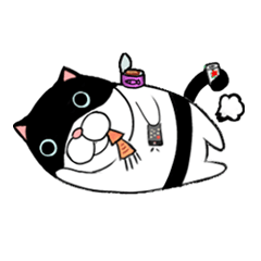 [LINEスタンプ] Black and white cat (Ou bei cat)