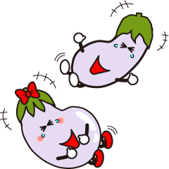 [LINEスタンプ] ナスオ君とナスミちゃん