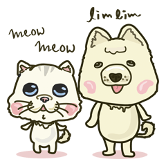 [LINEスタンプ] Meow Meow ＆ Lim Lim 's Love story