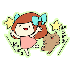 [LINEスタンプ] ヨークシャーテリアと女の子 Ver.4