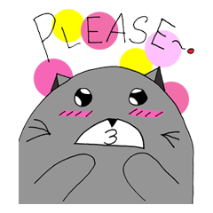 [LINEスタンプ] Gray - Twin tails chubby cat