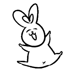 [LINEスタンプ] 幸せなウサギさん