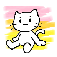 [LINEスタンプ] 白い猫の生活の画像（メイン）