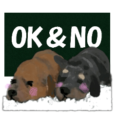 [LINEスタンプ] OK＆NO版・イラストっぽい子犬2の画像（メイン）