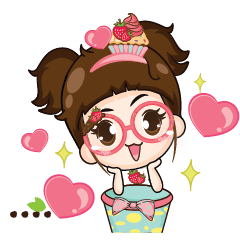 [LINEスタンプ] Cupcakes cute girl +