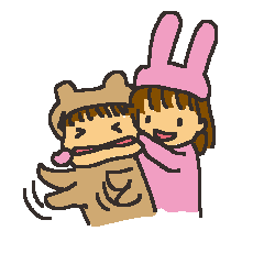 [LINEスタンプ] うさくま姉弟