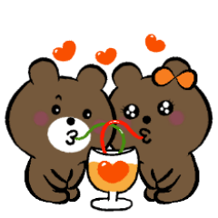 [LINEスタンプ] Doodle Bear - sweet loveの画像（メイン）