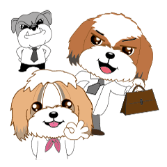 [LINEスタンプ] Dog office life