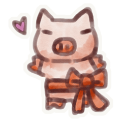 [LINEスタンプ] Pink pig's daily