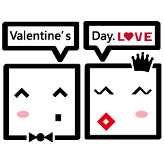 [LINEスタンプ] TWN Square face lady ＆ Men's date