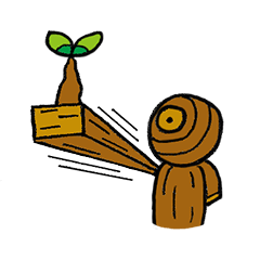 [LINEスタンプ] 木目人間【モクメン】の非言語スタンプ。