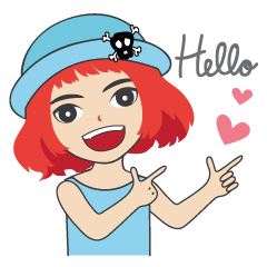[LINEスタンプ] Little Girl (Red Hair)