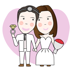 [LINEスタンプ] Haa-nee Wedding Series Aum ＆ A