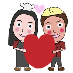 [LINEスタンプ] Haa-nee Wedding Series Nueng ＆ M