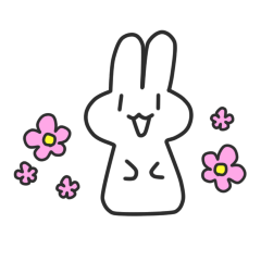 [LINEスタンプ] しろいうさぎのすたんぷ。