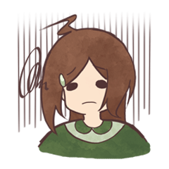 [LINEスタンプ] The girl with negative attitudes