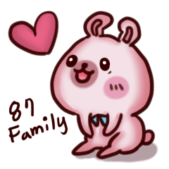 [LINEスタンプ] 87 Family-Rabbit genius(LOVE+LOVE+LOVE)の画像（メイン）