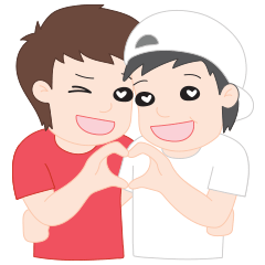 [LINEスタンプ] PJ | Cute Gay Couple 01