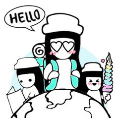 [LINEスタンプ] 旅行が大好きのユーン二ーちゃん