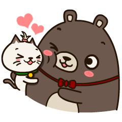 [LINEスタンプ] Fragile Bear ＆ Angry Cat