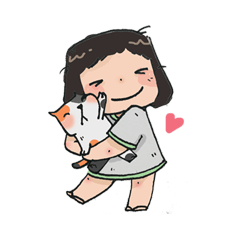 [LINEスタンプ] me with cat