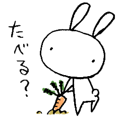 [LINEスタンプ] 表情が薄いうさぎ