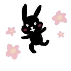 [LINEスタンプ] 黒うさぎの日常