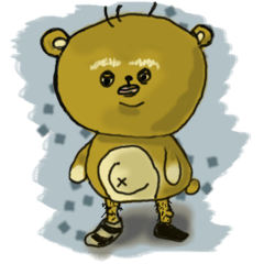 [LINEスタンプ] ポポくん , かわいい ブスっぽい くま