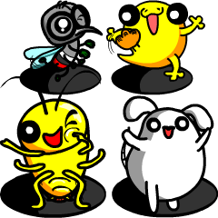 [LINEスタンプ] cockroach, mouse, mosquito,gecko funny