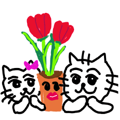 [LINEスタンプ] 猫と植物