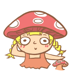 [LINEスタンプ] mushroom girl (so cute)