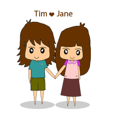 [LINEスタンプ] Tim and Jane